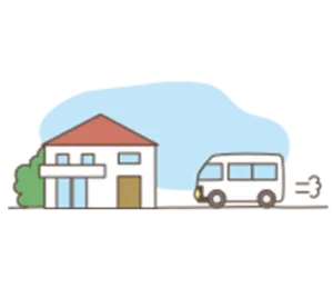 訪問火葬車がご自宅へ到着